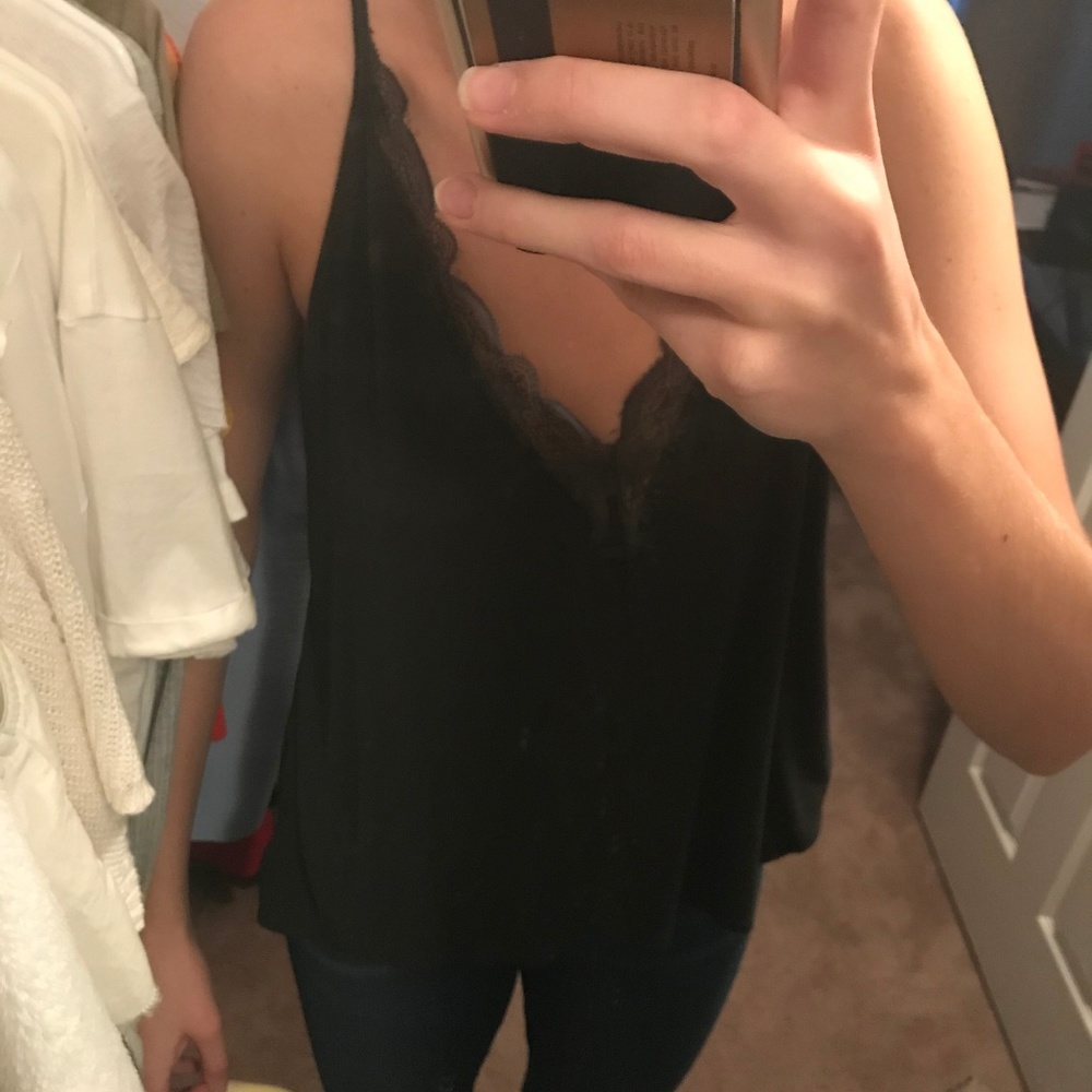 American Eagle Lace V Neck Tank Top